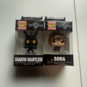 Funko Pocket Pop Keychain Duo - Black Shadow Heartless and Brown-Haired Sora